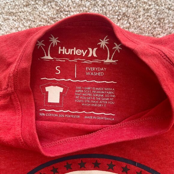Hurley Everyday Washed Red Graphic T-Shirt S - Picture 2 of 5